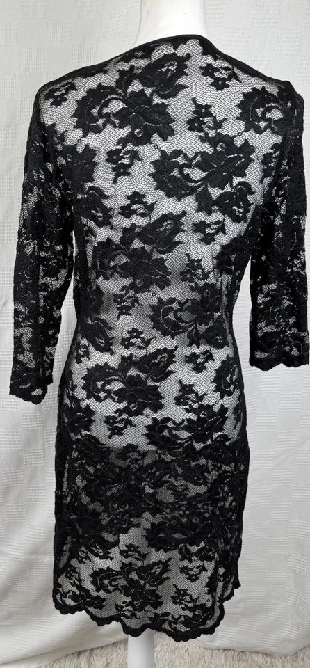 Vestido de Colección Para Mujer de Encaje Transparente Oscuro Hada Grunge Capricho Elástico Coqueta M Foto 3 de 4