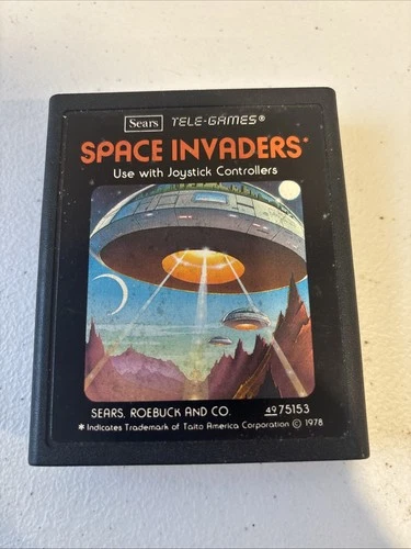 Space Invaders (Atari 2600) Sears Tele-Games Picture Label TESTED