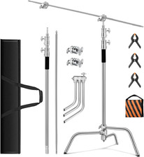 Heavy Duty C Stand 10.8Ft/330Cm with Boom Arm 100 Stainless Steel Photography C