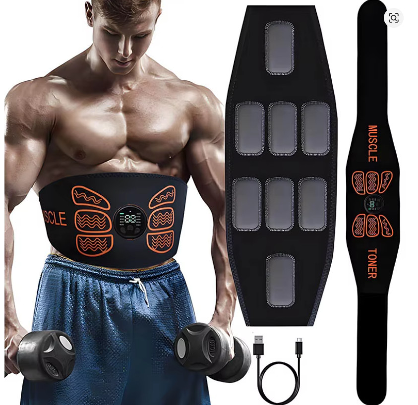 EMS Bauchmuskeltrainer Muskelstimulator Wiederaufladbar Fitnessgerät für Bauch