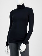 Anne Klein Women Black Turtleneck Long-Sleeve Jersey Top Size XL