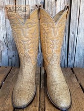 Tony Lama Gold Label Vintage Horn Back Lizard 3672 Vanilla Size 10-B 1199-27500