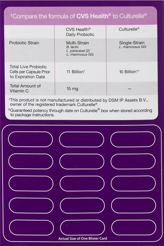 Probiótico CVS Health fuerza máxima 30 unidades 20 mil millones de UFC apoyo digestivo Foto 3 de 4