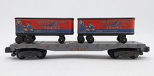 American Flyer 956 VIntage S Monon Flatcar with Two Piggyback Vans