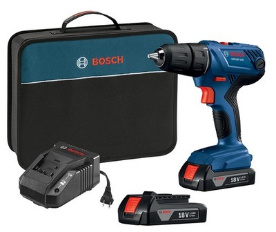 BOSCH 18V Compact 1/2'' Drill/Driver Kit with 2 Batteries GSR1