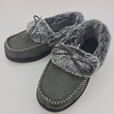 Slippers Womens Size 8 Faux Fur Grey Dena Lives