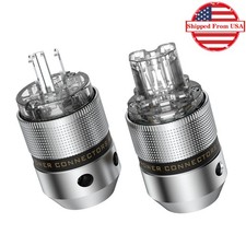Pair Power Connector Rhodium Plated US Power Plug  IEC Adapter for Power Cable