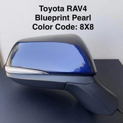 NEW BLUE Passenger RH mirror fits 19-24 Toy Rav4 LIMITED Puddle/BSM/Signal