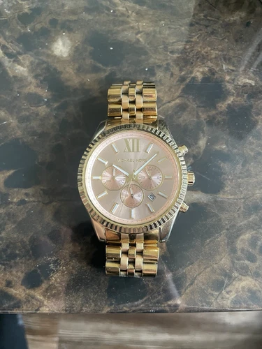 Orologio Michael Kors oro quadrante oro rosa usato3