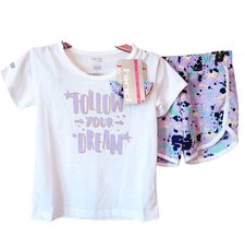 Hind Girls FOLLOW YOUR DREAMS Shorts Set-4-Purple-White-BONUS Hair Scrunchie