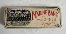 Vintage M. Hohner Marine Band Harmonica 1896 Key of A Original Box Germany