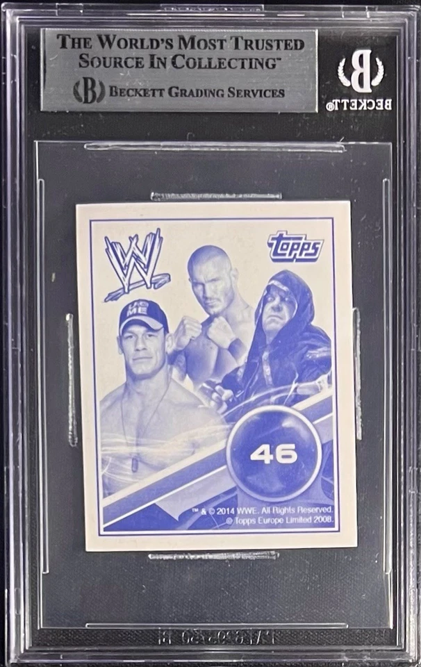 HARLEY RACE 2014 TOPPS STICKERS WWE SIGNED AUTOGRAPHED CARD BGS BAS AUTHENTIC - Image 2 of 2