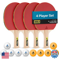 JOOLA Family Premium Ping Pong Paddles Set of 4 - Advanced Table Tennis Rackets
