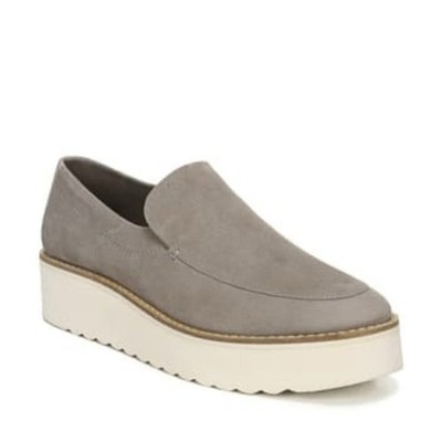 Vince Zeta Platform Suede Grey Loafer Slip On Shoes EU 39.5 Minimalist Preppy