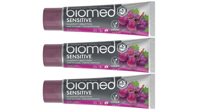 Zahnpasta Biomed Sensitive | 3 Tuben x 100g | Zahncreme Vegan & ohne Fluorid