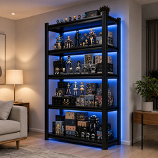 71" 5 Tier LED Display Shelf, 20+ Color LED Lighted Display Shelf