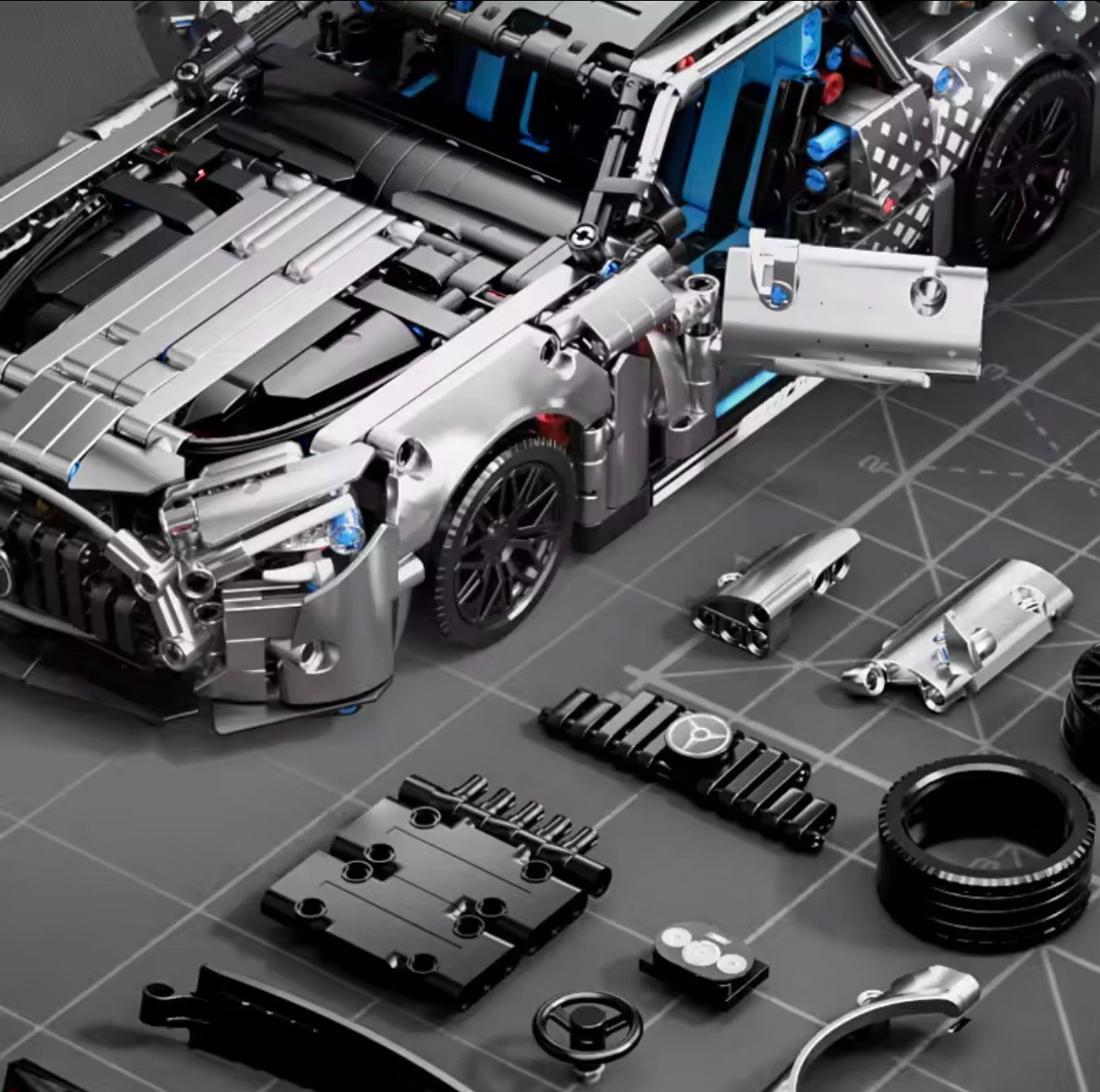 Auto da Corsa Mercedes AMG GT3 1:14 - 1466 Pezzi Tecnica Edition - 4