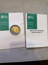 1860 Gold Sovereign Coin Queen Victoria Young Head Shield Back