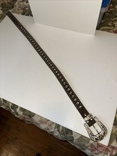 Blazin Roxx Women  s Western Belt Medium 41  Brown Leather Rhinestone Studded