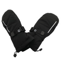 M&S Women's Ski Mitten Size S-M Black Adjustable Strap Reflective Strip New