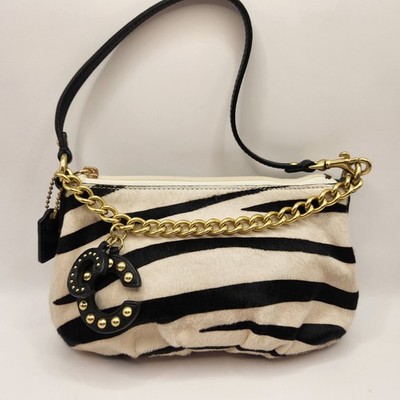 バッグ Coach Zebra Animal Unborn Carf Hand Bag Coach Limited Edition Zebra Print Haircalf Small Hobo Bag 43266 | eBay