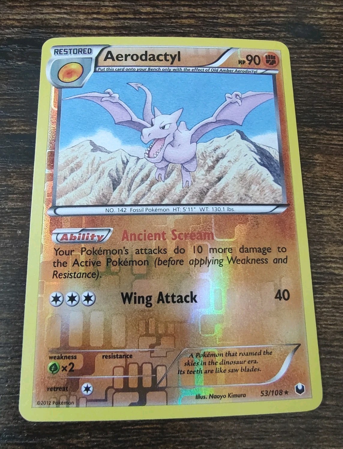 Aerodactyl 53/108 Dark Explorers Reverse Holo Pokemon Card NM-MINT