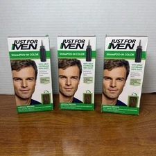 3 Just For Men Medium Brown Shampoo in Color H-35 hair color New