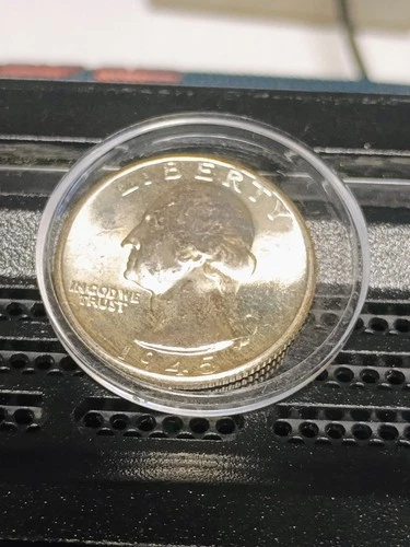 Brilliant Uncirculated Mint State 1945 D Silver Washington Quarter