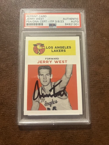 RePrint Card-1961-62 Fleer - #43 Jerry West (RC) PSA/DNA CERT Autographed