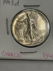 1943 d walking liberty half dollar CHOICE  BU
