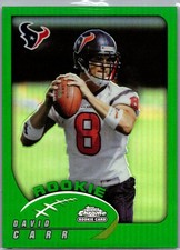 2002 Topps Chrome David Carr Rookie Card Green Refractor #166