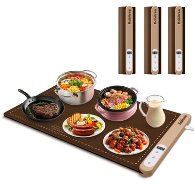 Food Warmer Silicone Electric Warming Tray - Rapid Heating, Precise 6-Level T...