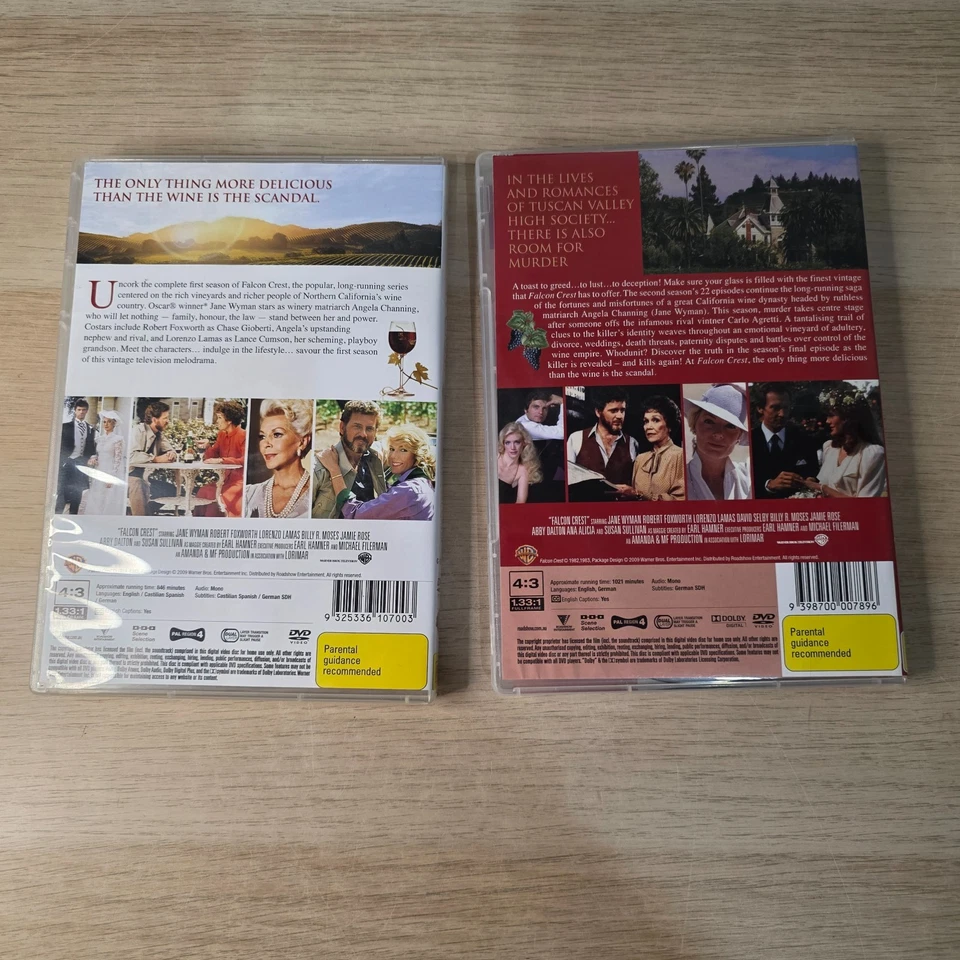 Falcon Crest Series 1 & 2 DVD 1981 Region 4 PAL First Second Season TV - Bild 2 von 4