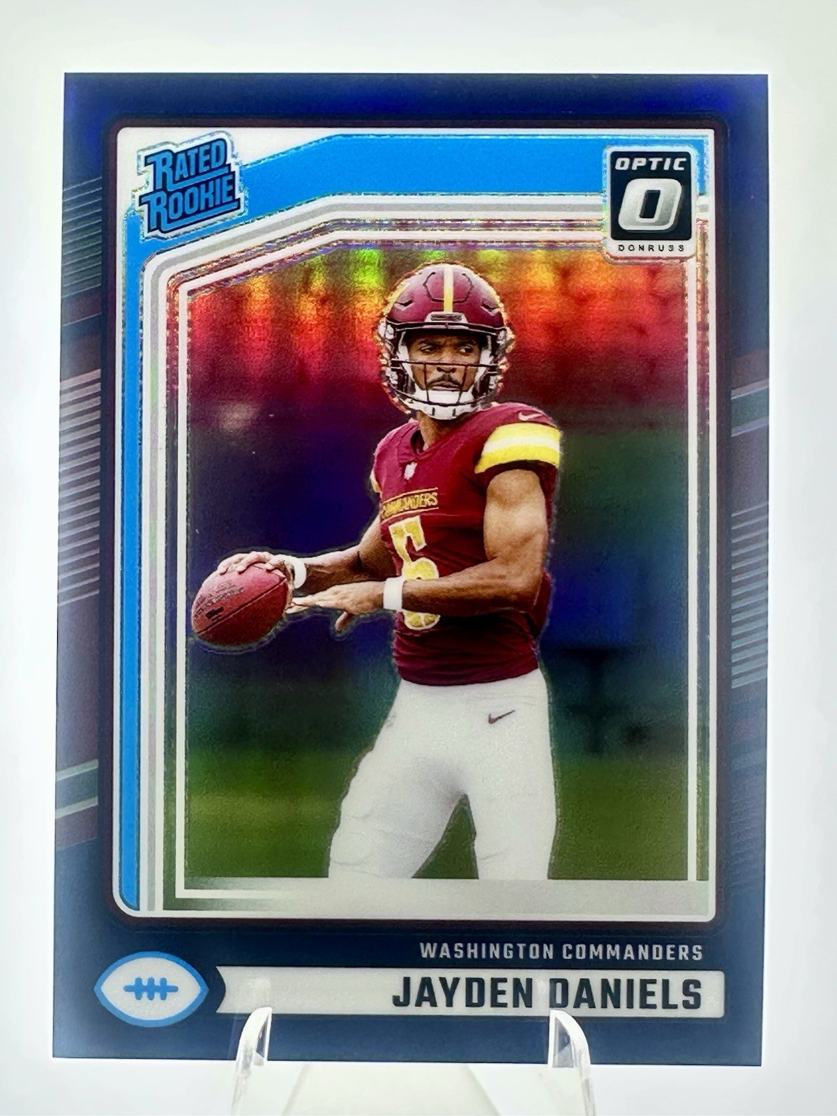 2024 Panini Donruss Rated Rookie Jayden Daniels Optic Preview Purple/50 #389