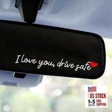 6pcs I Love You Drive Safe Mirror Sticker, Vinyl PVC Car Rearview Mirror White