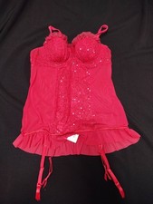 Guepiere con reggicalze Corsetto stecche rosso stocking T. M/L corpetto