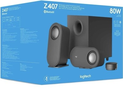 Logitech Z407 Bluetooth Computer Speakers with Subwoofer & Wireless Control NEW