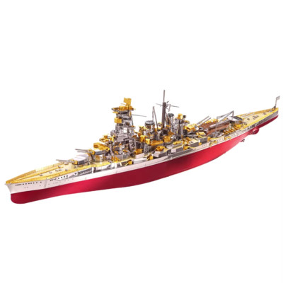 3D Metal Battleship Puzzle Model Kit - HMS Hood & Richelieu Brain Teaser Toy