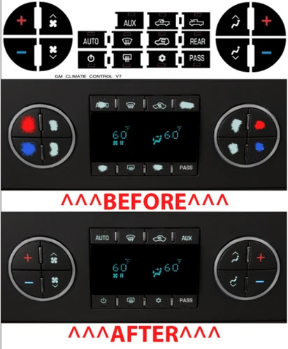 Climate Control Button Stickers Fit For 2007-2014 Chevy Silverado 2500HD 3500HD - Picture 12 of 14
