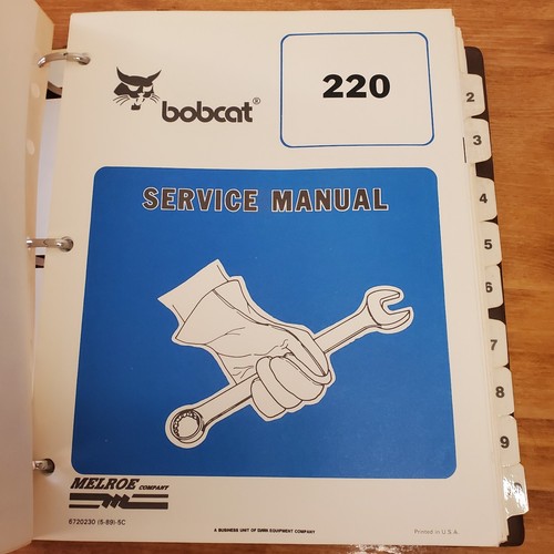 BOBCAT 220 EXCAVATOR SERVICE SHOP REPAIR MANUAL 6720533 - Picture 10 of 12