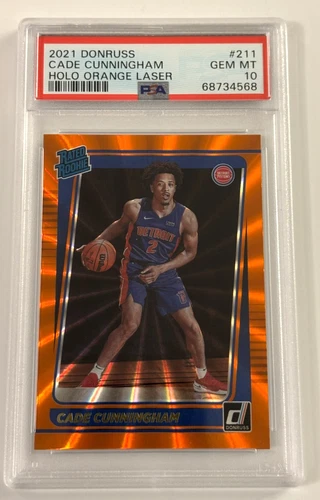 Cade Cunningham 2021-22 Donruss Rated Rookie Holo Orange Laser RC Card PSA 10 !!