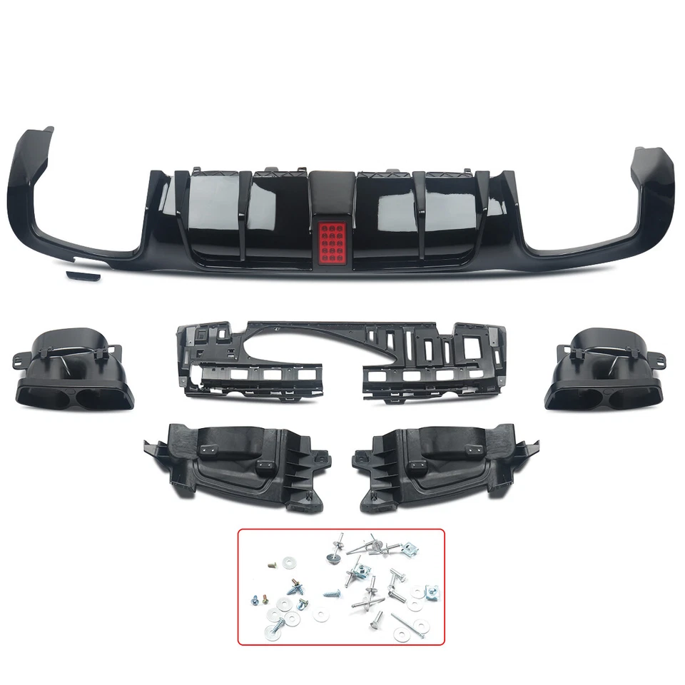 B Style Rear Bumper Diffuser+Quad Exhaust Tips For Benz W213 E300 E63 2016-2020 Foto 4 de 4