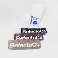 REFECTOCIL Trio Pack Eyebrow Tint & Refectocil Oxidant 3% 10 Volume Liquid - NEW