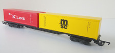 NEW Hornby OO Gauge Bogie Container Flat Wagon & 30FT K Line/MSC Container Boxes
