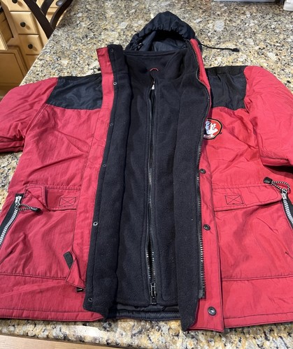 Vintage FSU Florida State Champion Jacket XL Puffer Heavy Fleece Lined 90s Logo - Picture 6 of 24