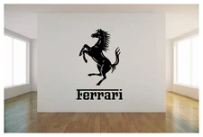 FERRARI LOGO SYMBOL Wall Decal Mural Art Sticker 22"X34" GARAGE SHOP BEDROOM