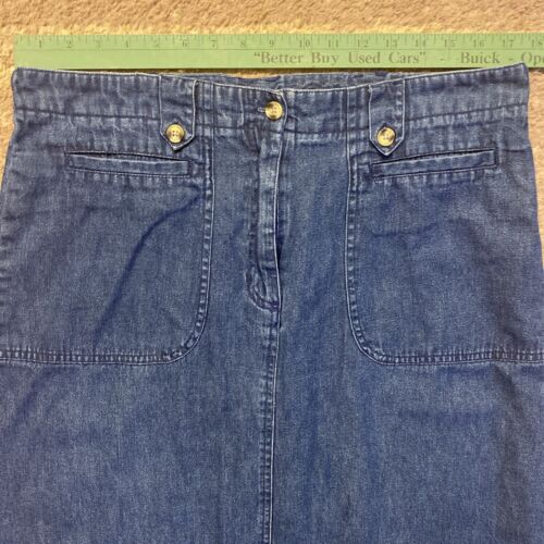 Vintage White Stag Denim Rock Blue Jeans Maxi Taschen Damen 12 Rückenschlitz EUC* - Bild 3 von 8