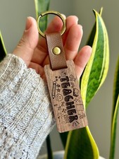 Teacher Keychain, Wood Keychain, Thank You Gift, Teacher Gift