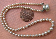 Vintage Small Child's Size 12 Inch Graduating Glass Pearl Necklace Japan