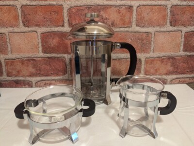 French Press 3-Pc Coffee Set w Matching Bodum Sugar and Creamer
